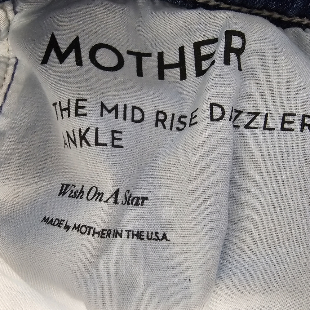 MOTHER The Mid‎ Rise Dazzler Ankle Straight Leg Blue Jeans 25 Preowned - Picture 9 of 11